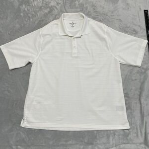 Palm Beach Golf Shirt Mens Extra Large White‎ Striped Performance Polo